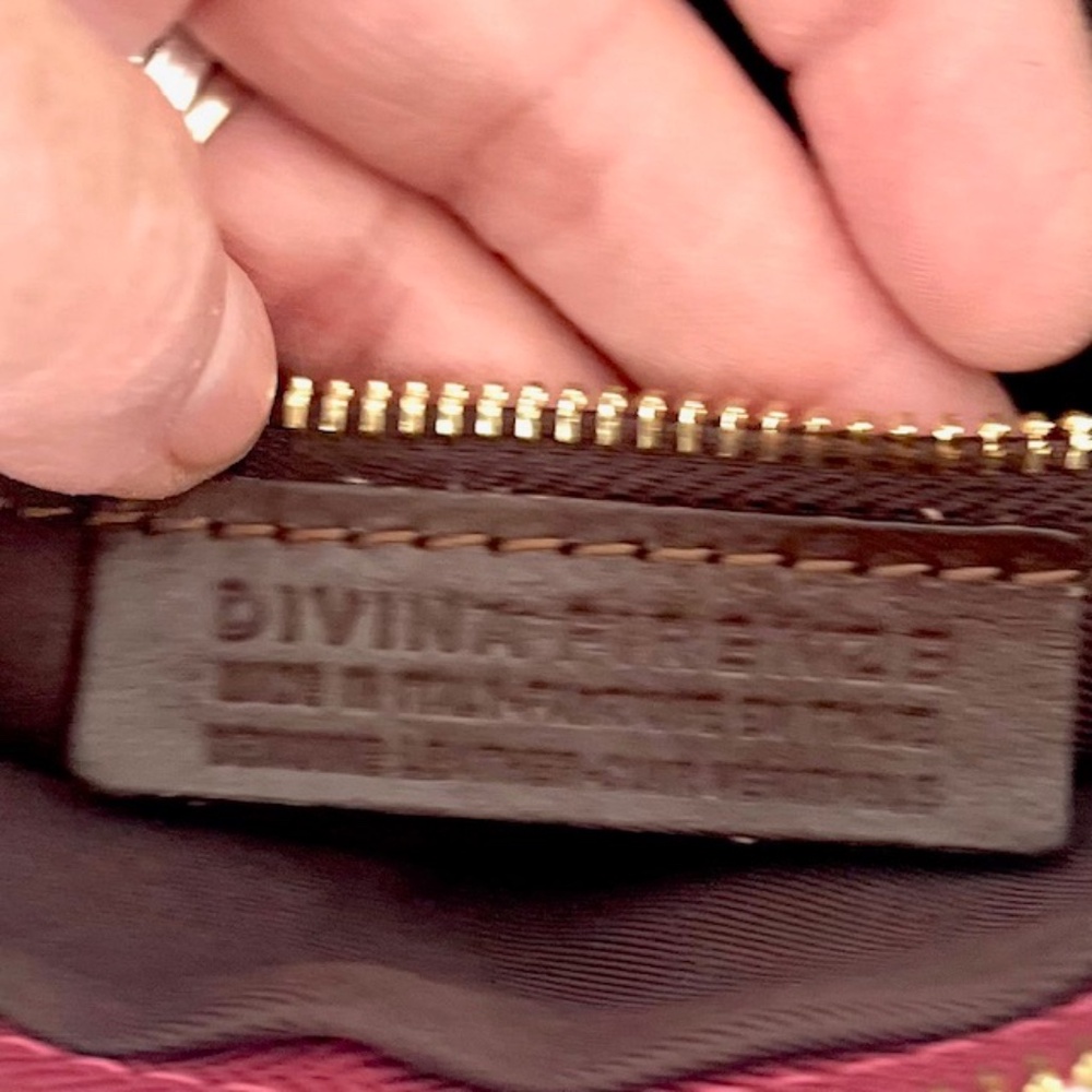 Divina Firenze Italian Leather Shoulder Crossbody Purse Purple - Picture 5 of 5